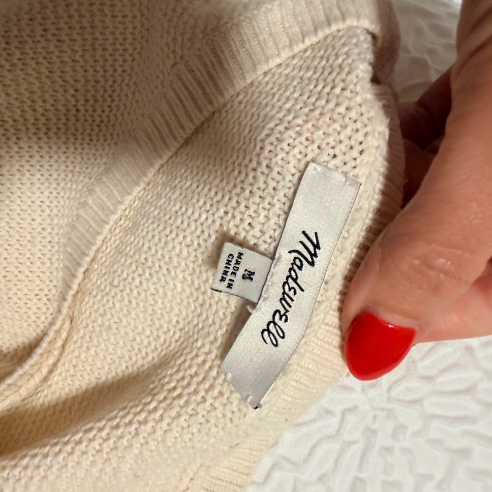 Madewell Women's Classic Cream Sweater - Picture 6 of 7
